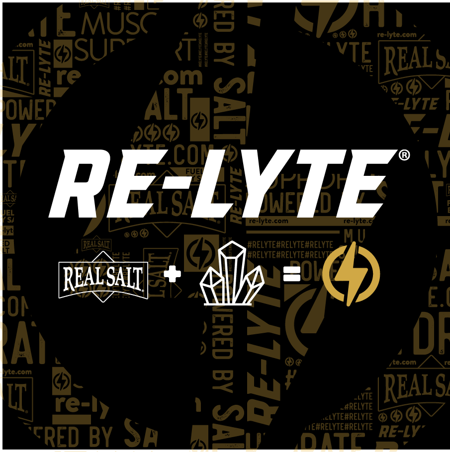 ReLyte Hydration - Watermelon Lime - Stick Packs x 30 logo with Real Salt and crystal icons on black and gold background
