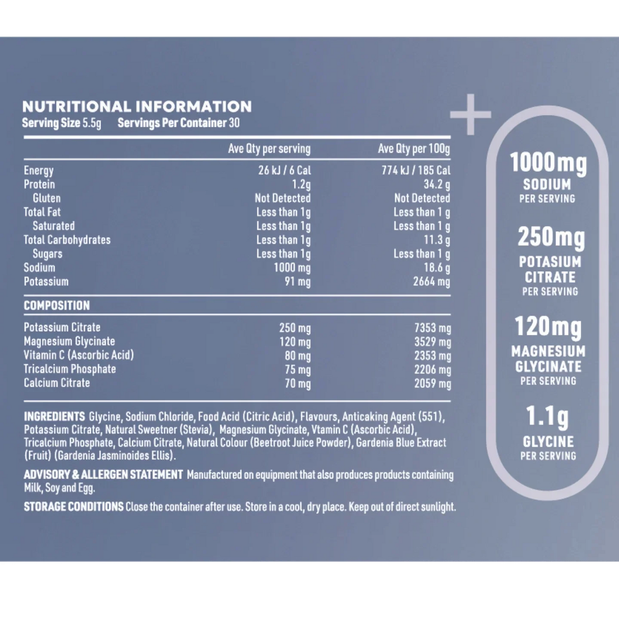 ReVitalise Electrolyte+ Drink - Salty Grape - 30 Serves - Sup Yo