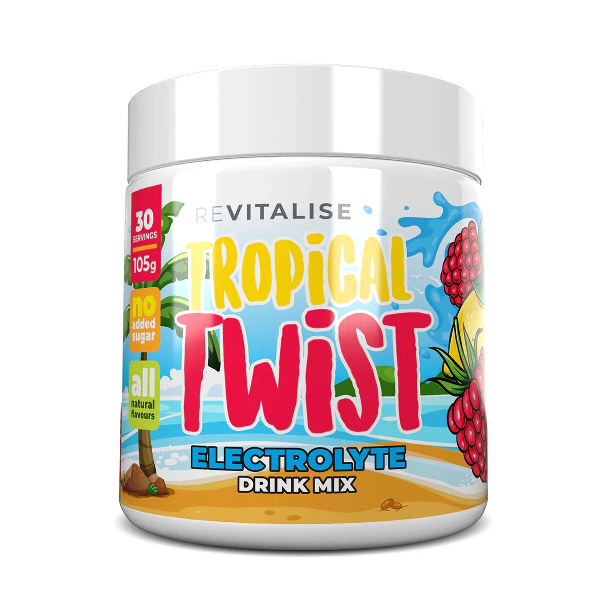 ReVitalise Kids Electrolyte Drink - Tropical Twist - 30 Serves in colorful tropical packaging by REVITALISE.