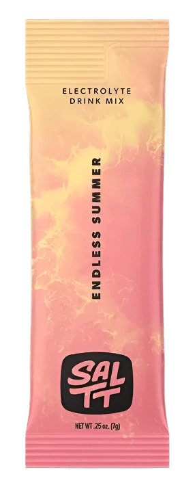 SALTT - Single Stick electrolyte drink mix packet in pastel pink and yellow from SALTT Electrolytes collection