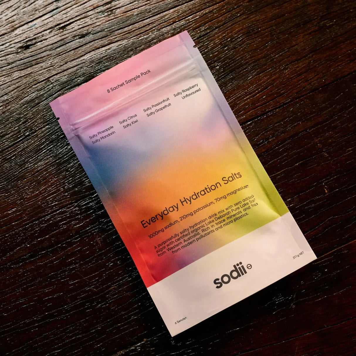 Salty Variety Pack - 8 Sachets by Sodii, colorful hydration salts for Drinks, Electrolytes, Dirty Keto, Low Carb collections.