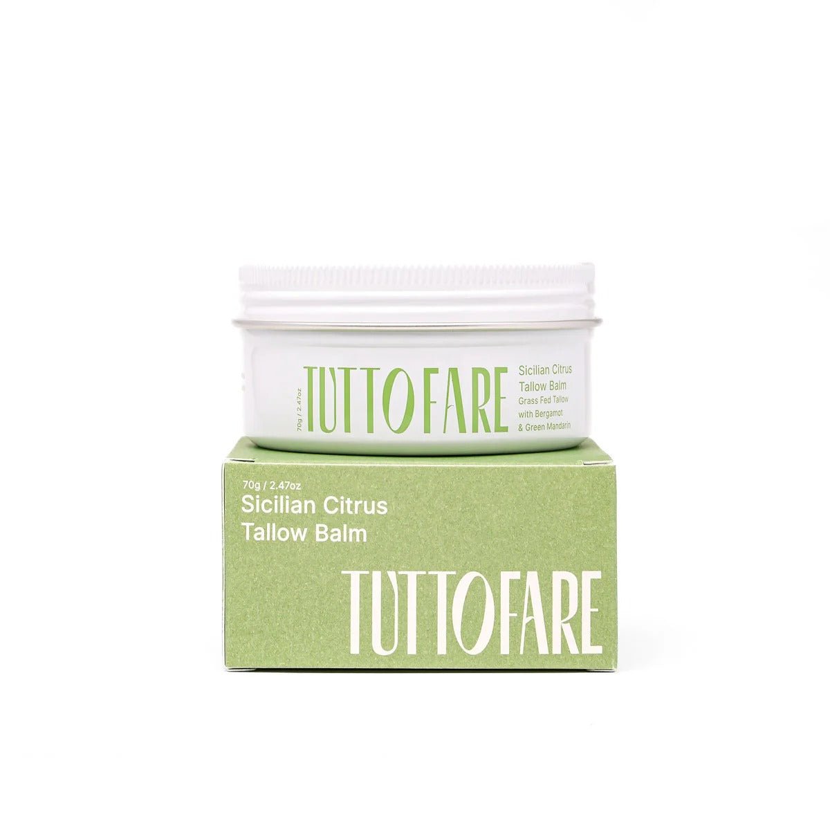 Sicillian Citrus Tallow Balm - 70g by Tuttofare, natural skincare in green packaging for Body & Beauty collections