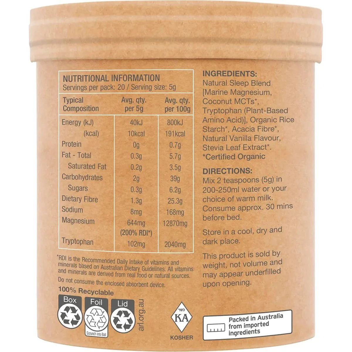 Sleep Magnesium - Dreamy Vanilla - 100g - Sup Yo