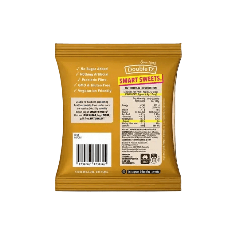 Smart Sweets - Butterscotch Drops - 50g