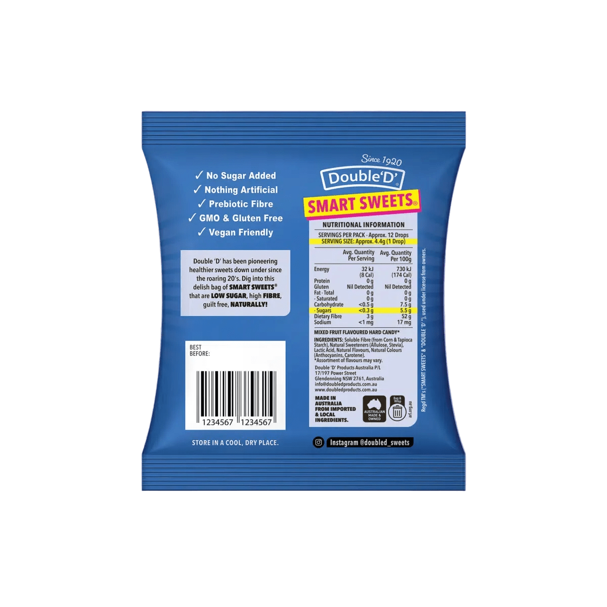 Smart Sweets - Mixed Fruit Drops - 50g