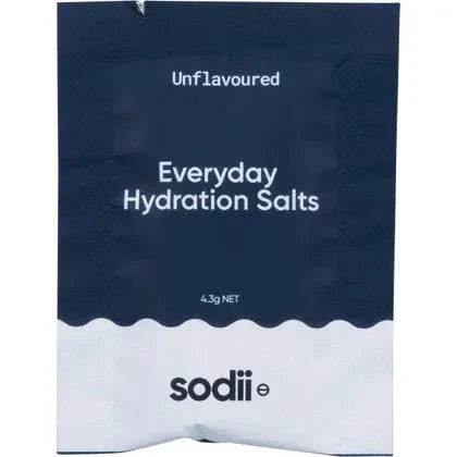 Sodii - Single Sachet of unflavoured Everyday Hydration Salts from functional, low carb, and electrolyte collections.