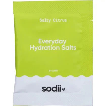 Sodii - Single Sachet in Salty Citrus flavor with Everyday Hydration Salts for low carb and electrolyte drink collections.