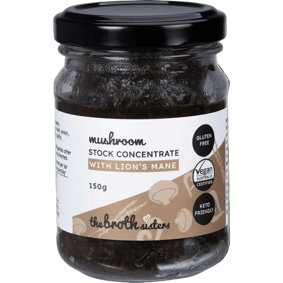 Superfood Mushroom Stock Concentrate - 150g by The Broth Sisters, vegan, keto-friendly, gluten-free medicinal mushroom broth.