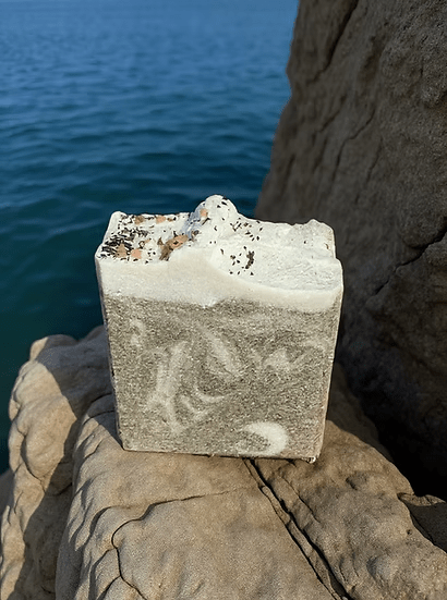 Tidal Stone Salt Bar Tallow Soap - 175g on natural rock by ocean, by The Bubble Jungle, in Skincare and Carnivore collections