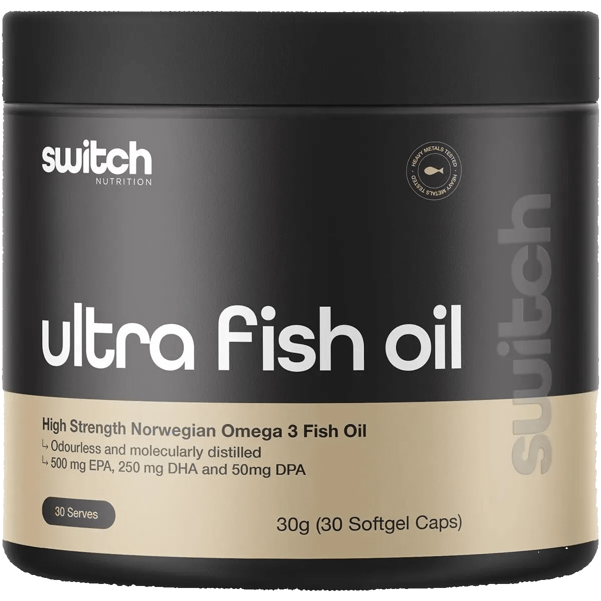 Ultra Fish Oil High Strength Norwegian Omega 3 - 30 Caps by Switch Nutrition in New Arrivals and Switch Nutrition collections