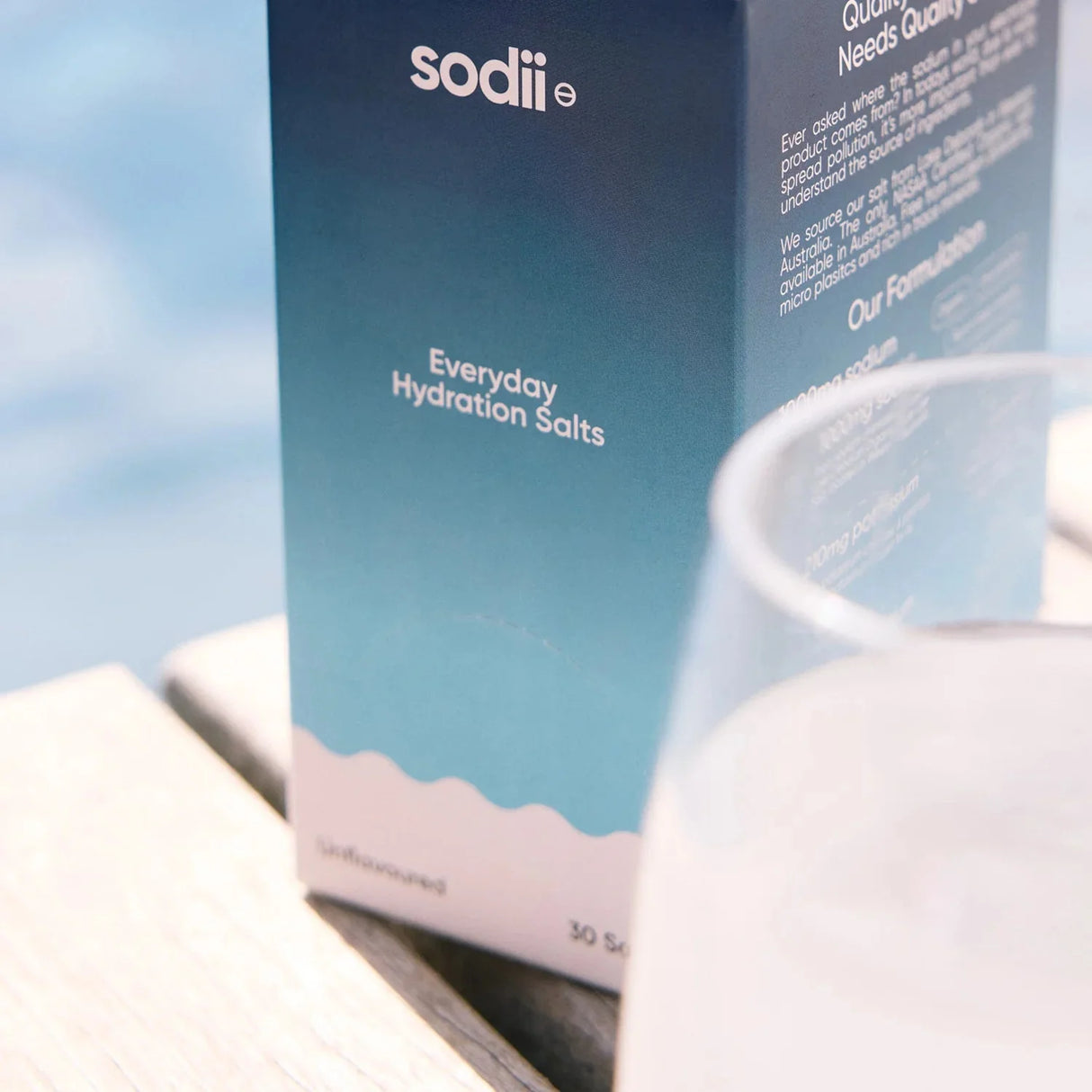 Unflavoured - 30 Sachets by Sodii, hydration salts for low carb and functional drink collections with clean design.