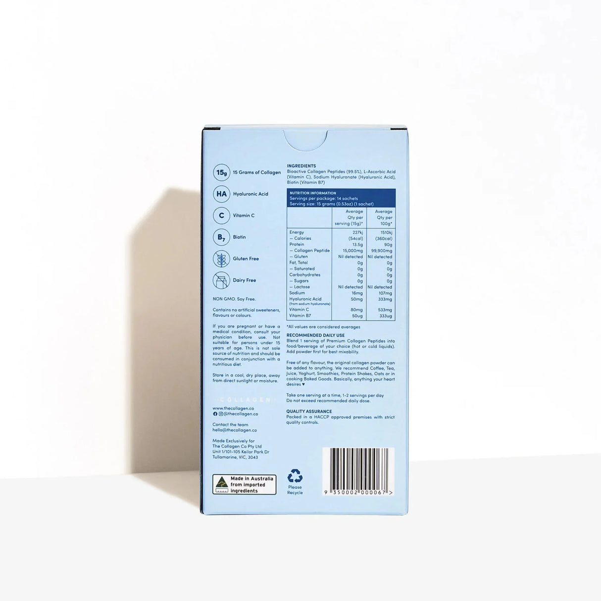 Unflavoured Premium Collagen Peptides - Yo Keto