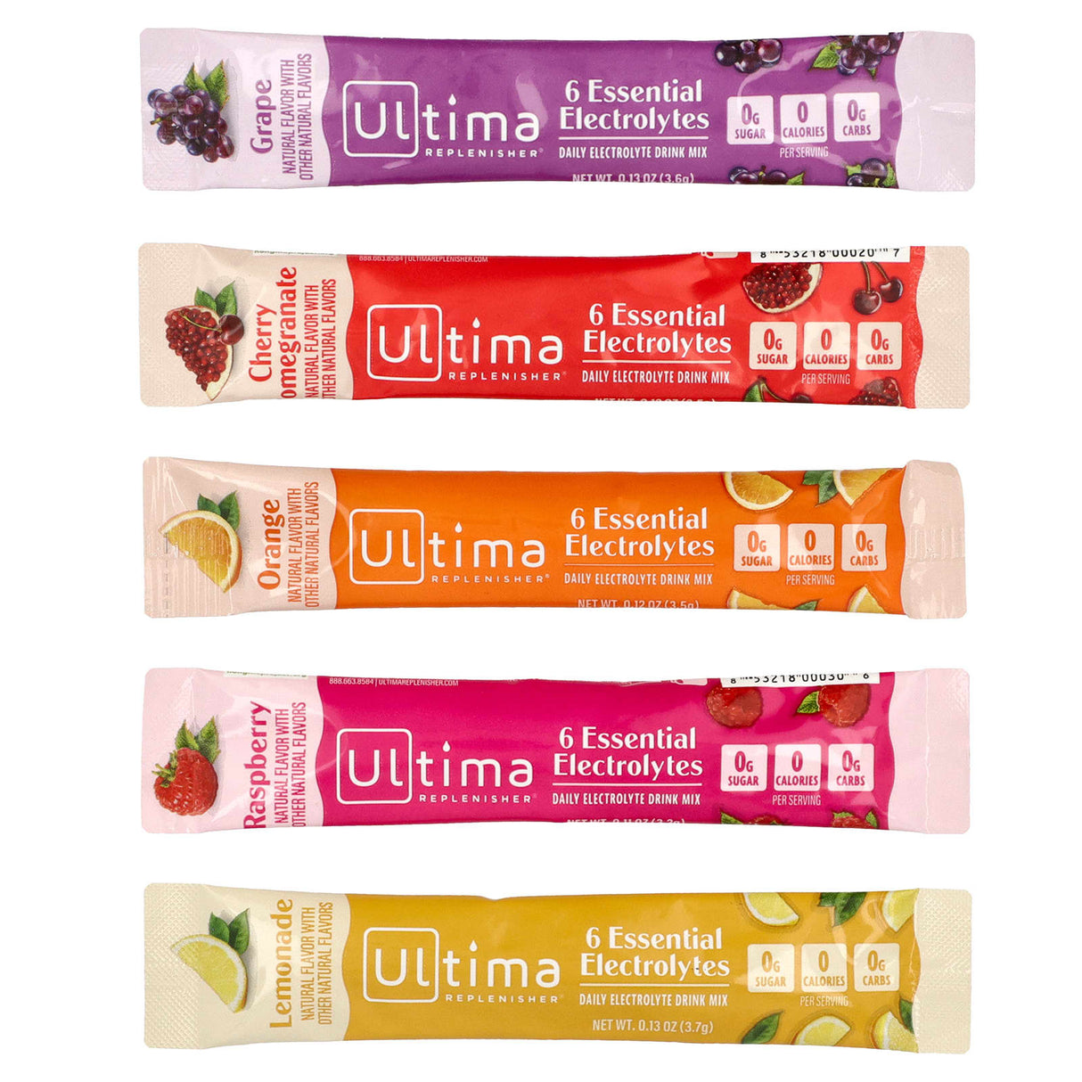 Variety Pack - Electrolyte Drink Mix - 20 ct by Ultima Replenisher featuring five flavored daily electrolyte drink mixes