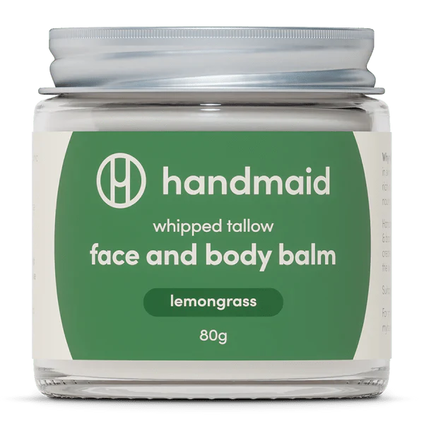 Whipped Tallow - Face And Body Balm - Lemongrass - 80g by Handmaid in green label glass jar from Body & Beauty collection