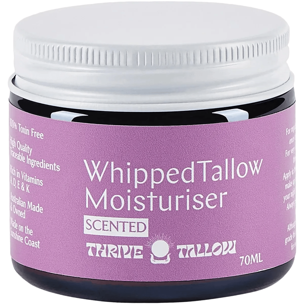 Whipped Tallow Moisturiser - Ylang Ylang & Vanilla - 70ml by Thrive Tallow, in Body & Beauty and Skincare collections.
