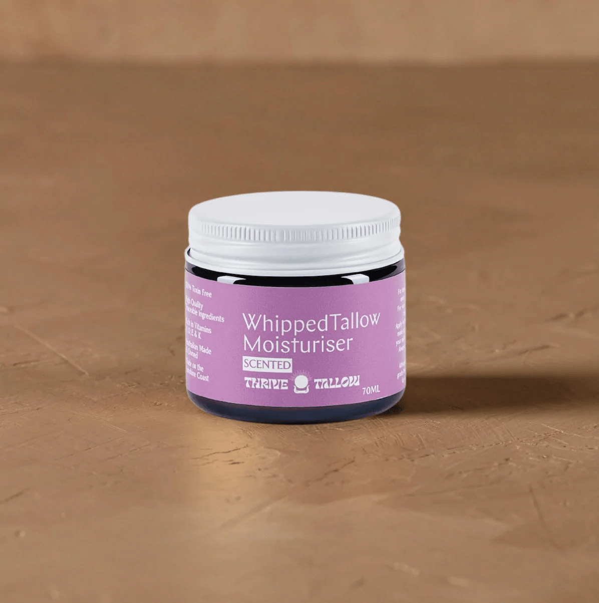 Whipped Tallow Moisturiser - Ylang Ylang & Vanilla - 70ml by Thrive Tallow in a purple jar from Body & Beauty collection.