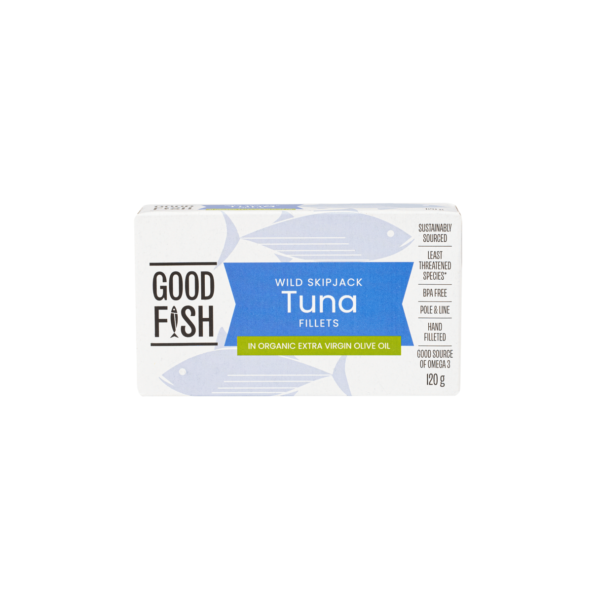 Wild Caught Tuna Fillets in Organic Extra Virgin Olive Oil - 120g Can by Good Fish, Pantry and Seafood collection.