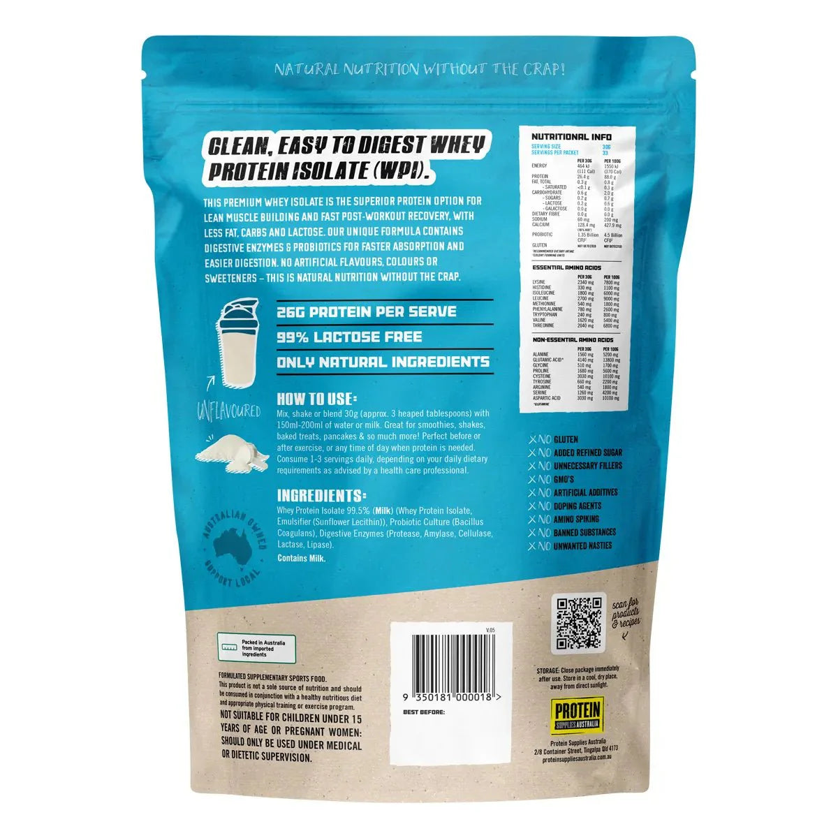 WPI - Unflavoured - 1kg - Sup Yo