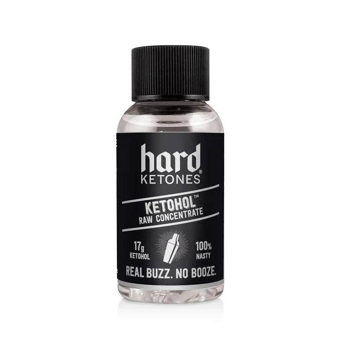 Ketohol - Raw Concentrate - 17g Ketohol - 100% Nasty by Hard Ketones in a small black and clear bottle packaging