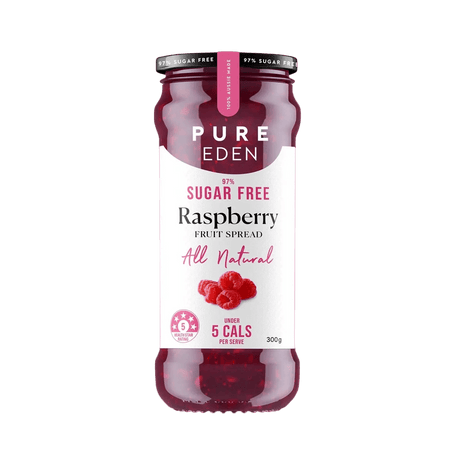 Pure Eden 97% Sugar Free Raspberry Fruit Spread - 300g jar from Keto Jam and Low Carb collections.