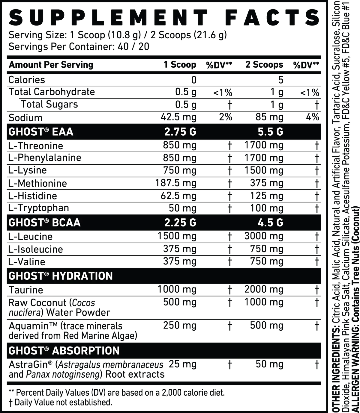 GHOST® AMINO - 40 Serves - Expires 31 Jul 2025