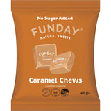 Funday Caramel Chews - 45g pack, no sugar added, natural keto low carb caramel sweets.