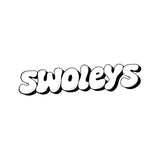 Swoleys logo in bold bubble letters representing the brand behind Creatine Gummy Bears - Sour Peach product.