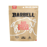 Air Dried Steak - Chilli - 200g by Barbell Foods in kraft pouch includes organic grass-fed biltong with medium heat chili flavor.