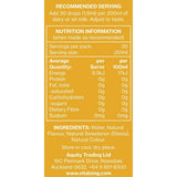 Nutrition facts and ingredients panel for Banana MilkDrops - 40ml by Vitalzing with serving and storage details.