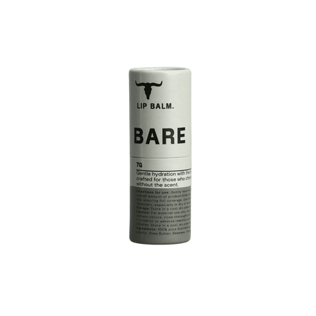 Bare Lip Balm - 7g by Bare Bones Beauty, natural unscented lip balm for gentle hydration and sensitive skin care.