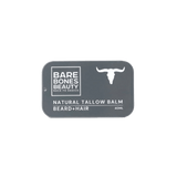 Bare Bones Beauty Beard Tallow Balm - 40ml in a black tin, natural beard and hair balm for men’s grooming.