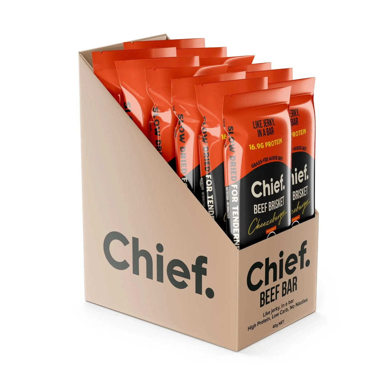 Beef Brisket Bar - Cheezeburger - Box of 12 - Yo Keto