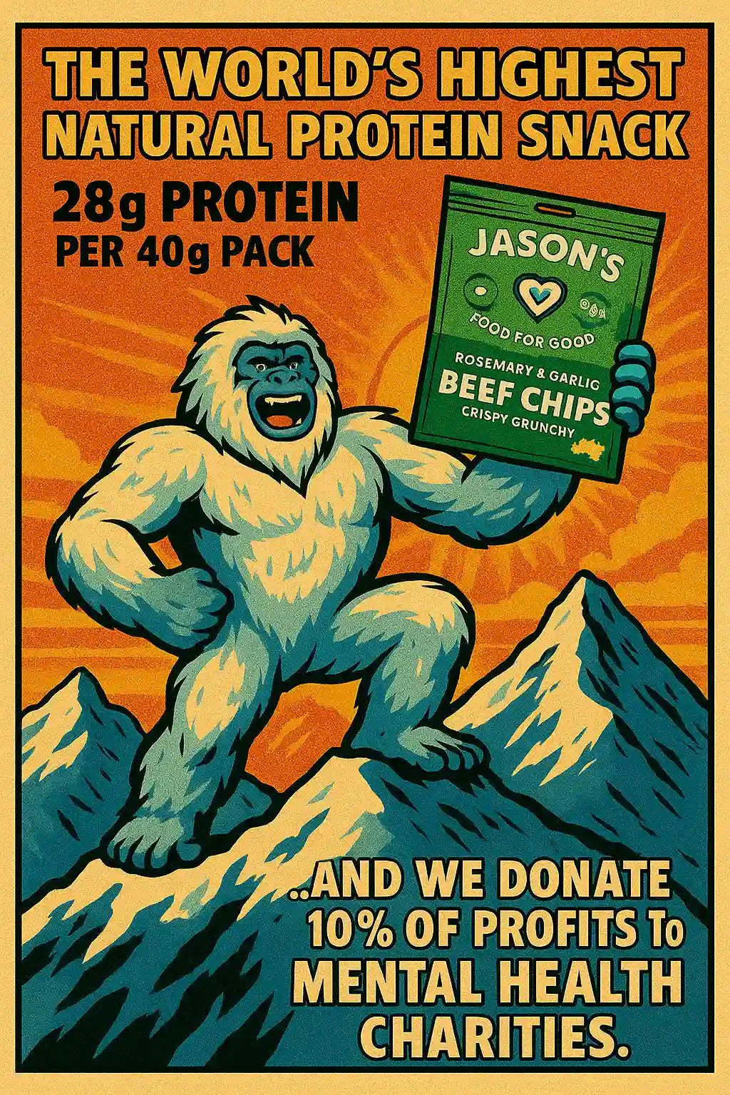 Beef Chips - Rosemary & Garlic - 40g - Best Before 17 Apr 2026 with charity donation by Jason's Food For Good
