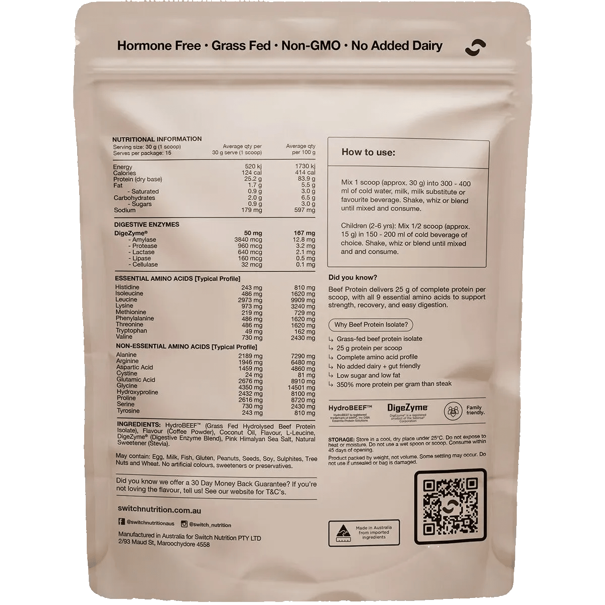 Beef Protein Isolate - Iced Latte - 450g