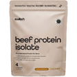 Beige package of beef protein isolate with Switch branding on a white background