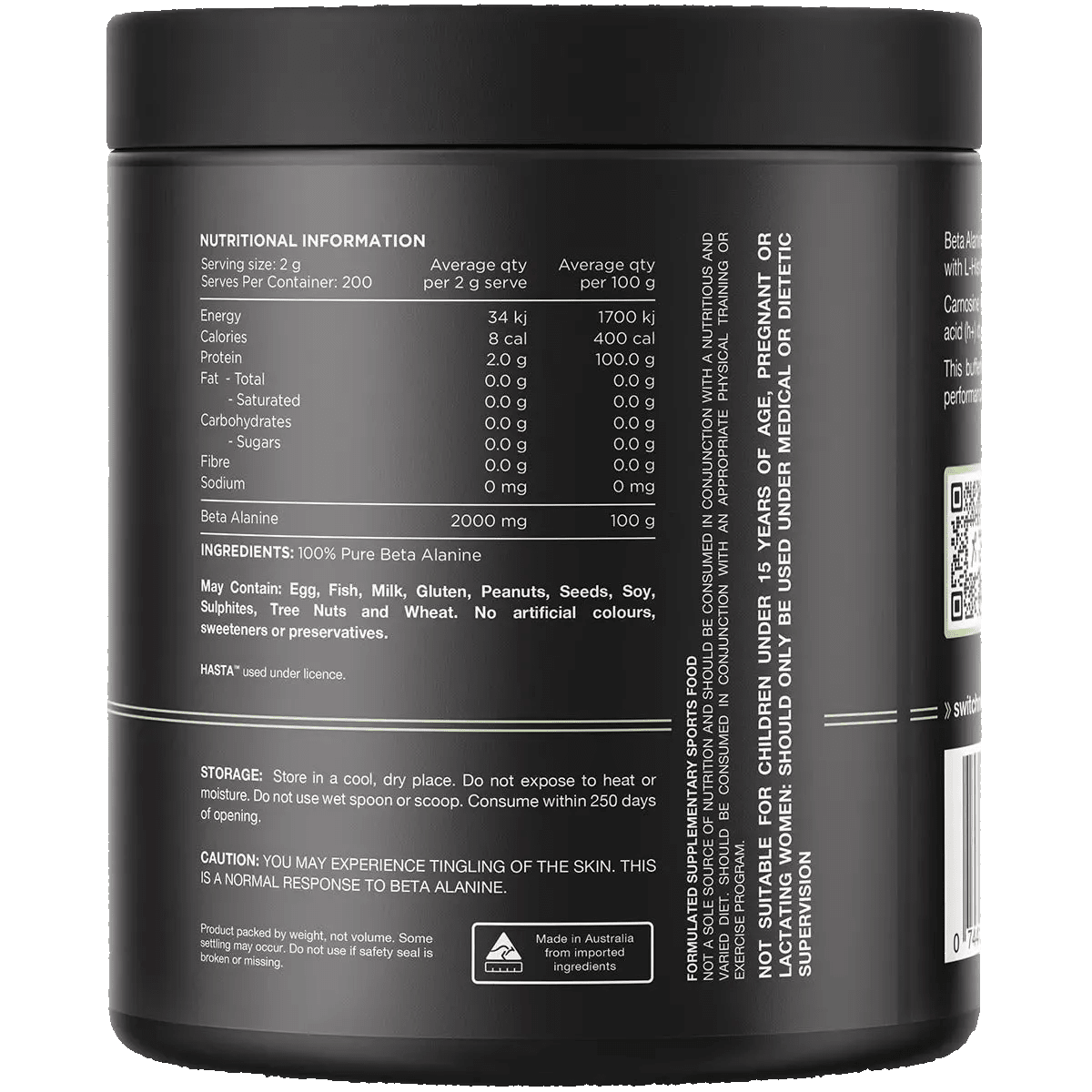 Beta Alanine- 100% Pure Beta Alanine Unflavoured - 400g
