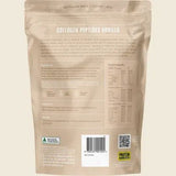 Back view of Grass Fed Collagen Peptides - Vanilla - 1kg pack by Protein Supplies Australia with nutrition info and barcode.