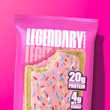 Birthday Cake Protein Pastry - 61g - Best Before 30 Mar 2026 by Legendary Foods in bright pink packaging
