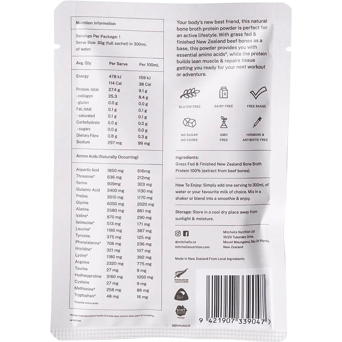 Bone Broth Protein Powder Unflavoured - 30g - Sup Yo