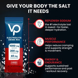 Cherry Electrolyte Drink Mix - 30 Sticks by Venture Pal with sodium, potassium, magnesium for hydration and muscle support.