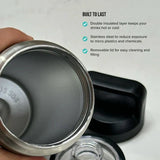 Chief Stainless Steel Water Bottle 800ml open view showing stainless steel interior and removable black lid components