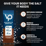 Chocolate Electrolyte Drink Mix - 30 Sticks by Venture Pal with sodium, potassium, magnesium for hydration and energy.