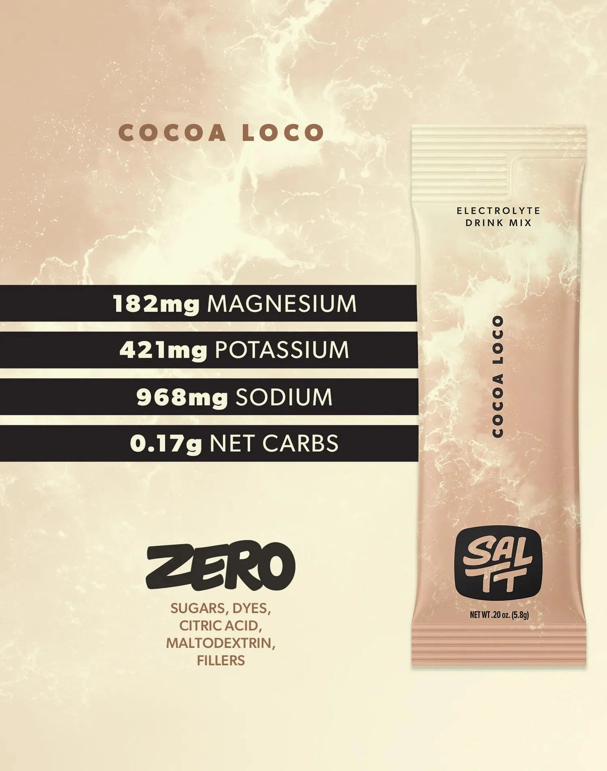 Cocoa Loco Electrolyte Drink Mix - 30 Sticks - Yo Keto