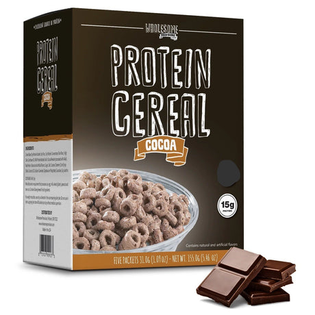 Cocoa Protein Cereal - 155g - Best Before 30 Jul 2026 by Wholesome Provisions with 15g protein per serve