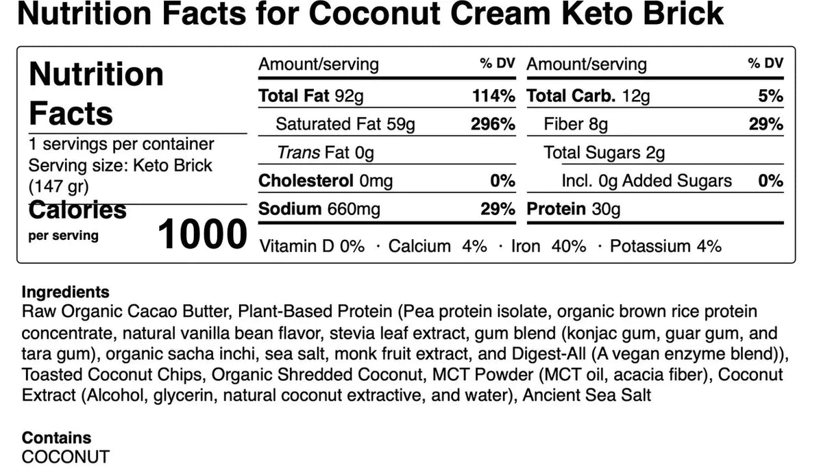 Coconut Cream - Yo Keto