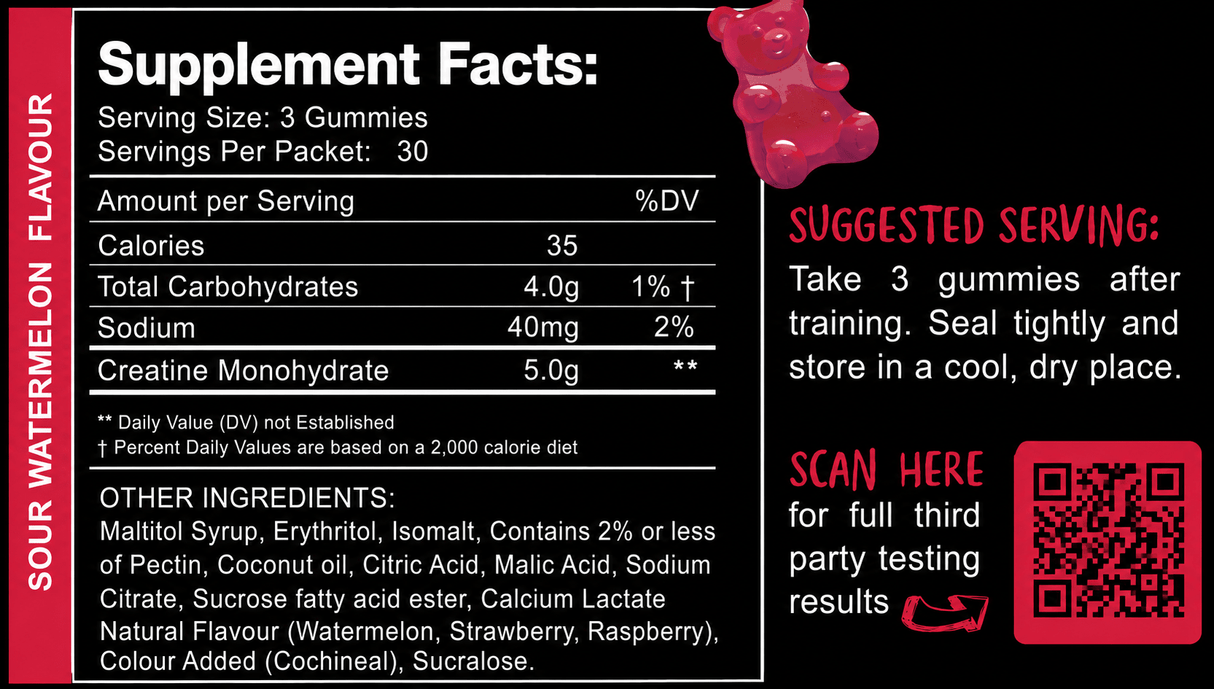 Creatine Gummy Bears - Sour Watermelon