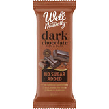 Well Naturally Dark Chocolate - Rich Dark - No Sugar Added - 90g bar with 70% cocoa, low calories, Australian made.