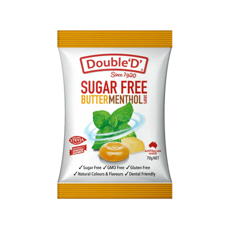 Double D Sugar Free Butter Menthol - 70g - Yo Keto