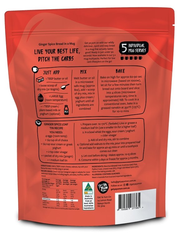 Ginger Spice - Bread In A Mug - Value Pack - Sup Yo