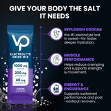 Grape Electrolyte Drink Mix - 30 Sticks by Venture Pal, highlighting sodium, potassium, and magnesium benefits for hydration.